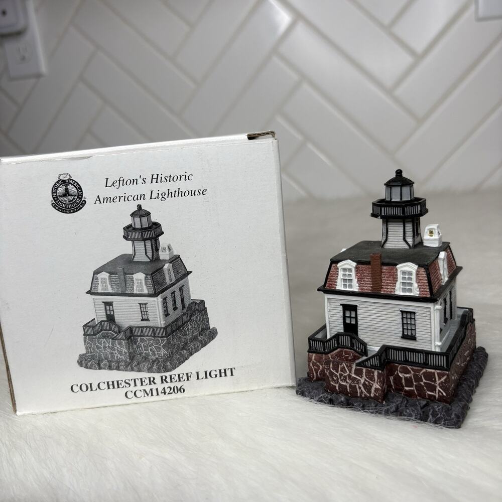 Lefton Colchester Reef Light Lighthouse Shelburne VT CCM14206 Historic American